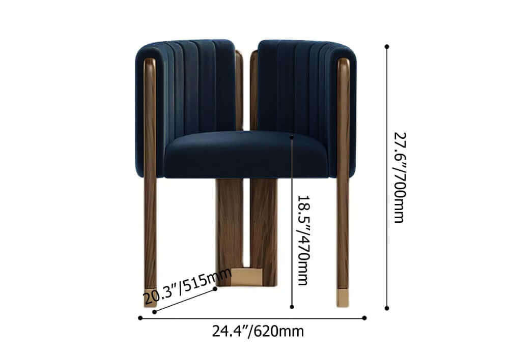 Modern Velvet Barrel Chair With Birch Legs Dimensions