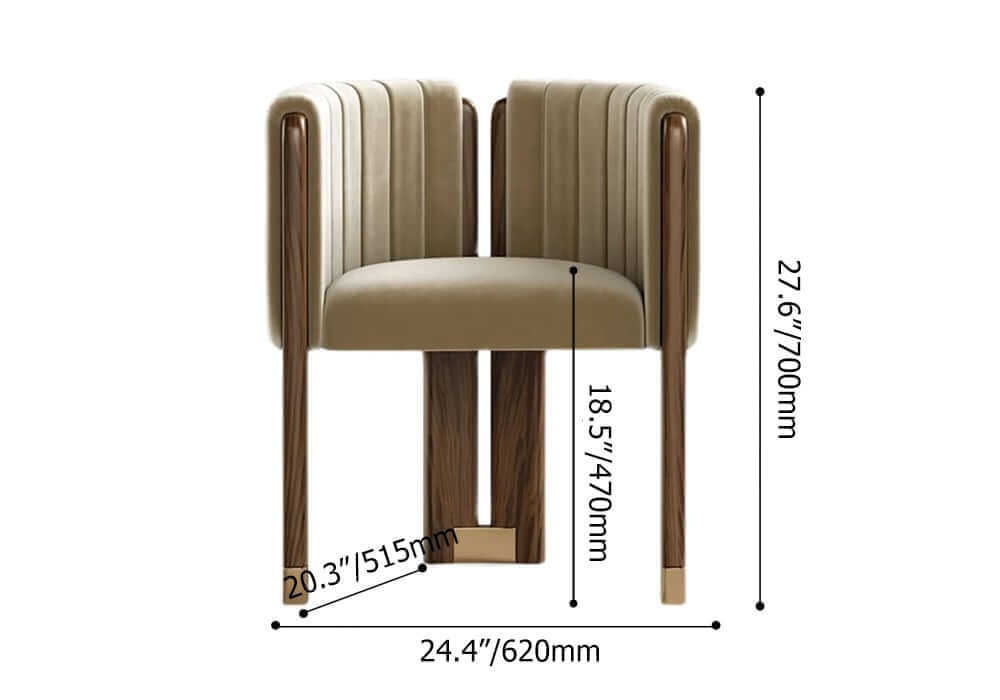 Modern Velvet Barrel Chair With Birch Legs Dimensions