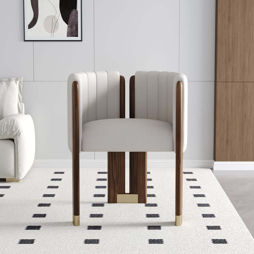 Modern Velvet Barrel Chair With Birch Legs Main Product Image