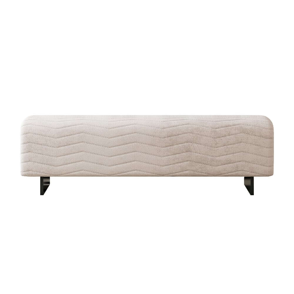 Modern Velvet Bedroom Bench with Stainless Steel Legs