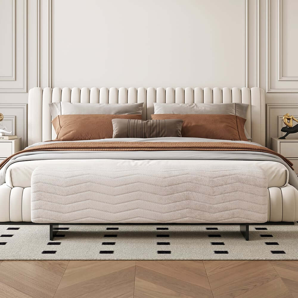 Modern Velvet Bedroom Bench with Stainless Steel Legs