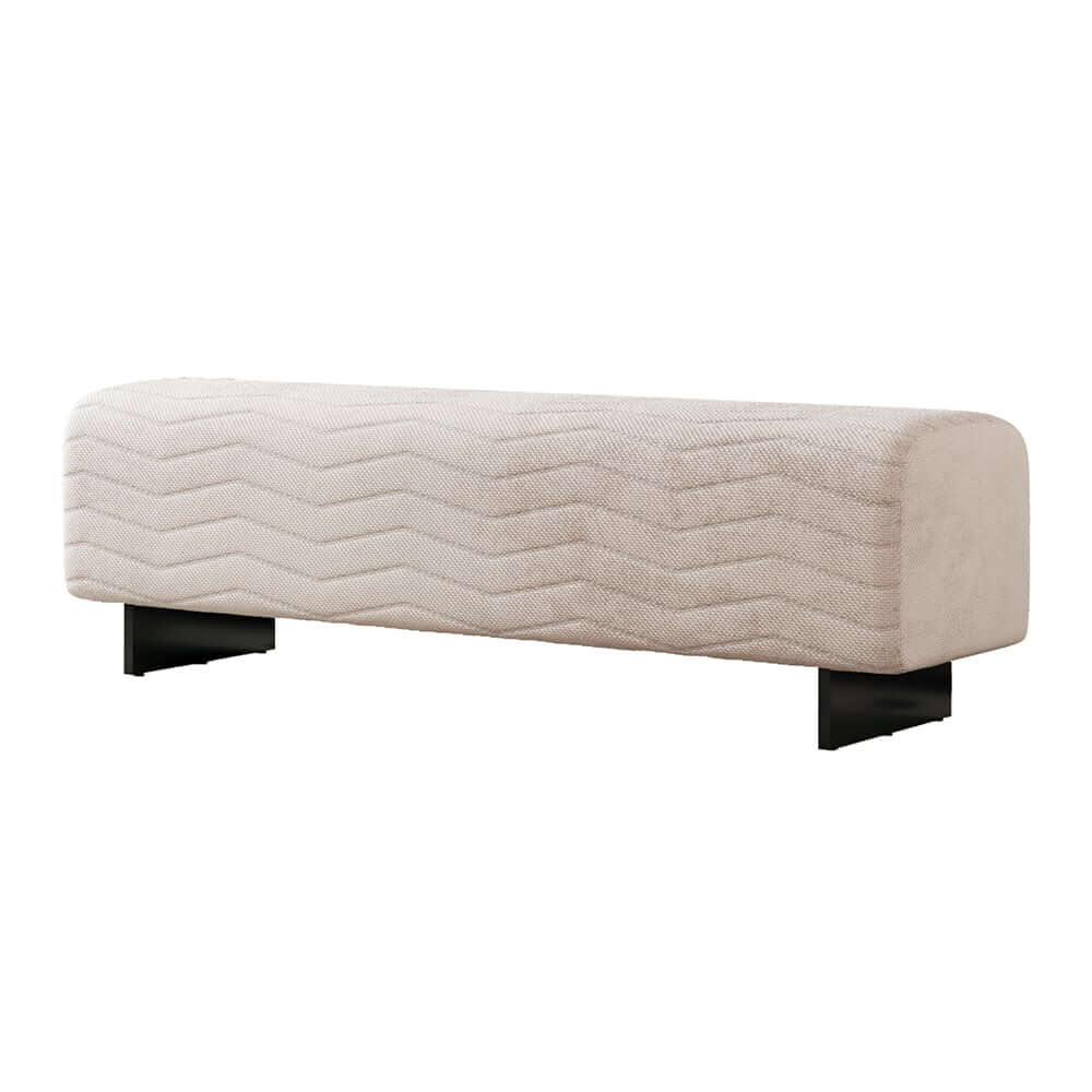 Modern Velvet Bedroom Bench with Stainless Steel Legs