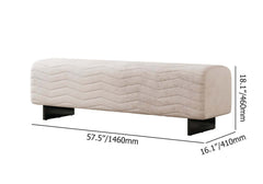 Modern Velvet Bedroom Bench with Stainless Steel Legs Dimensions