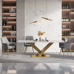 Modern Velvet Dining Chair Set With Metal Legs