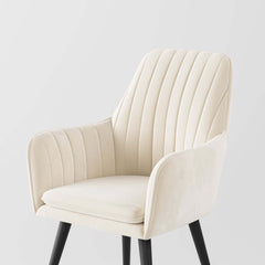 Modern Velvet Dining Chair Set With Metal Legs