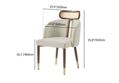 Modern Velvet Dining Side Chairs with High Back, Set of 2 Dimensions