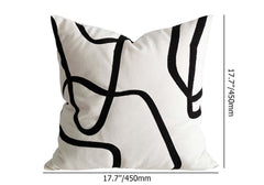 Modern Velvet Geometric Throw Pillow Cover 18x18 in White & Black Dimensions