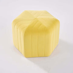 Modern Velvet Hexagon Pouf Ottoman, No Assembly Required