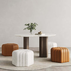 Modern Velvet Hexagon Pouf Ottoman, No Assembly Required