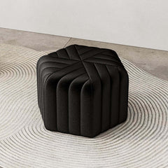 Modern Velvet Hexagon Pouf Ottoman, No Assembly Required