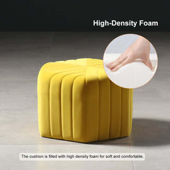 Modern Velvet Hexagon Pouf Ottoman, No Assembly Required