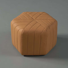 Modern Velvet Hexagon Pouf Ottoman, No Assembly Required