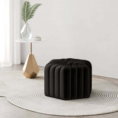 Modern Velvet Hexagon Pouf Ottoman, No Assembly Required