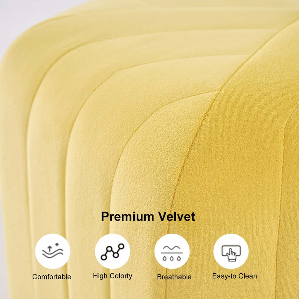 Modern Velvet Hexagon Pouf Ottoman, No Assembly Required