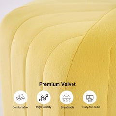 Modern Velvet Hexagon Pouf Ottoman, No Assembly Required