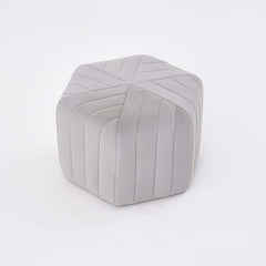 Modern Velvet Hexagon Pouf Ottoman, No Assembly Required