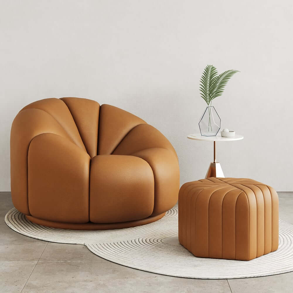 Modern Velvet Hexagon Pouf Ottoman, No Assembly Required