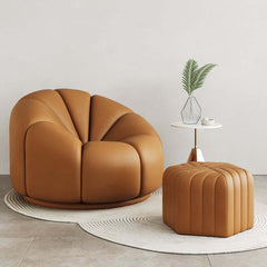 Modern Velvet Hexagon Pouf Ottoman, No Assembly Required