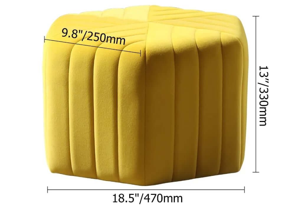 Modern Velvet Hexagon Pouf Ottoman, No Assembly Required Dimensions