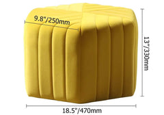 Modern Velvet Hexagon Pouf Ottoman, No Assembly Required Dimensions