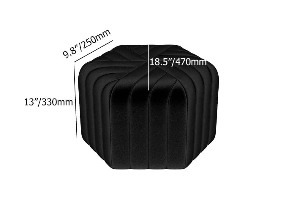 Modern Velvet Hexagon Pouf Ottoman, No Assembly Required Dimensions
