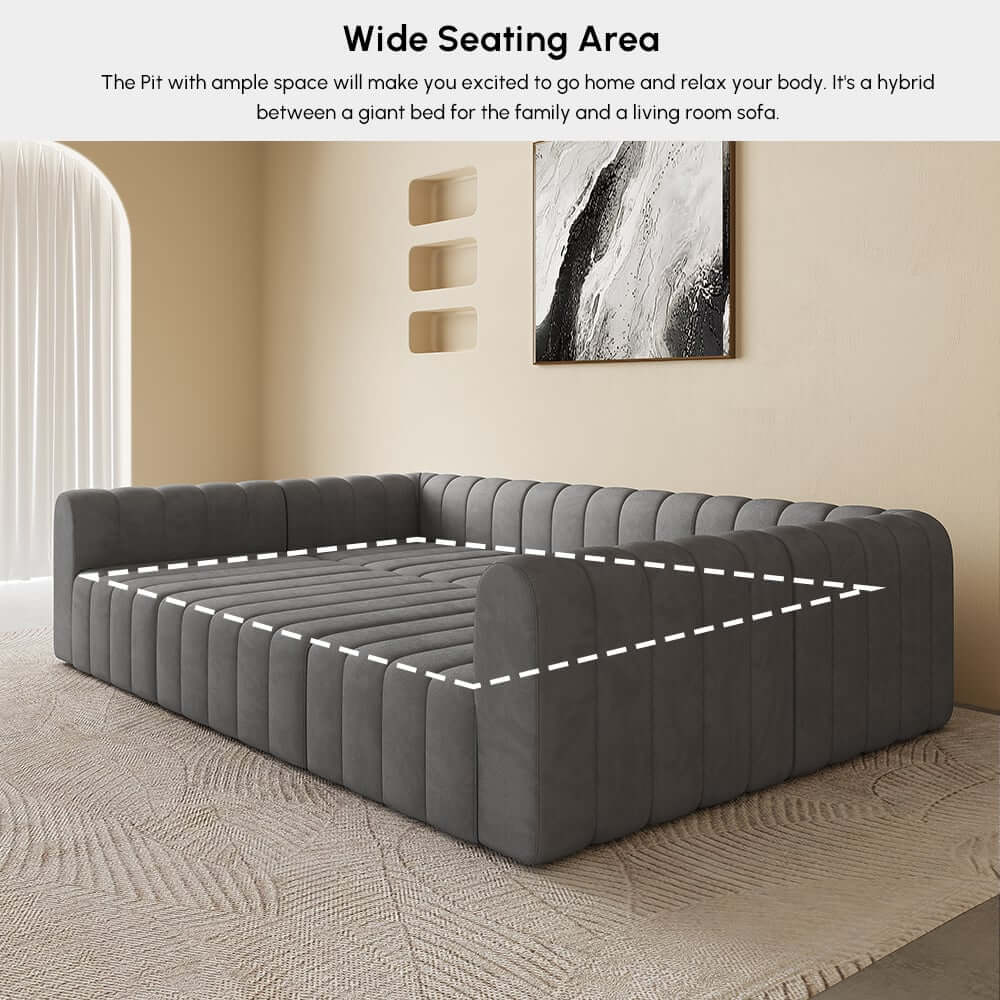 Modern Velvet L-Shaped Modular Sofa With Ottoman