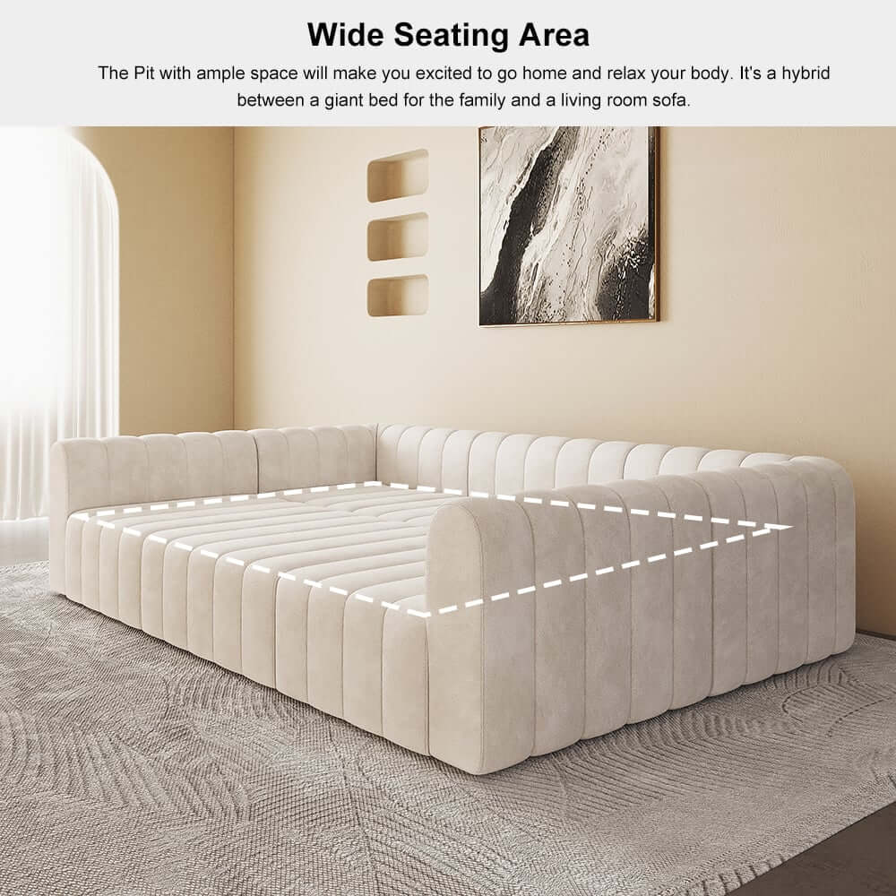 Modern Velvet L-Shaped Modular Sofa With Ottoman