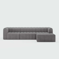 Modern Velvet L-Shaped Modular Sofa With Ottoman