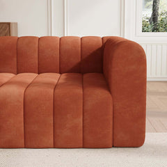 Modern Velvet L-Shaped Modular Sofa With Ottoman