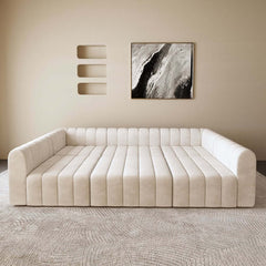 Modern Velvet L-Shaped Modular Sofa With Ottoman