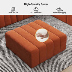Modern Velvet L-Shaped Modular Sofa With Ottoman