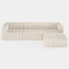 Modern Velvet L-Shaped Modular Sofa With Ottoman