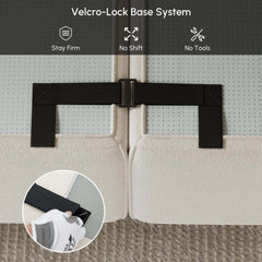 Modern Velvet Modular Sectional Sofa, White, 4-Piece Set