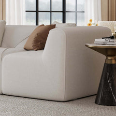 Modern Velvet Modular Sectional Sofa, White, 4-Piece Set