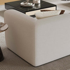 Modern Velvet Modular Sectional Sofa, White, 4-Piece Set