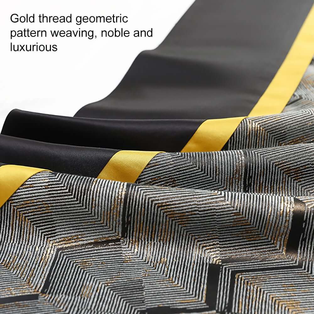 Modern Velvet Pillow Cover with Geometric Pattern and Gold Accents