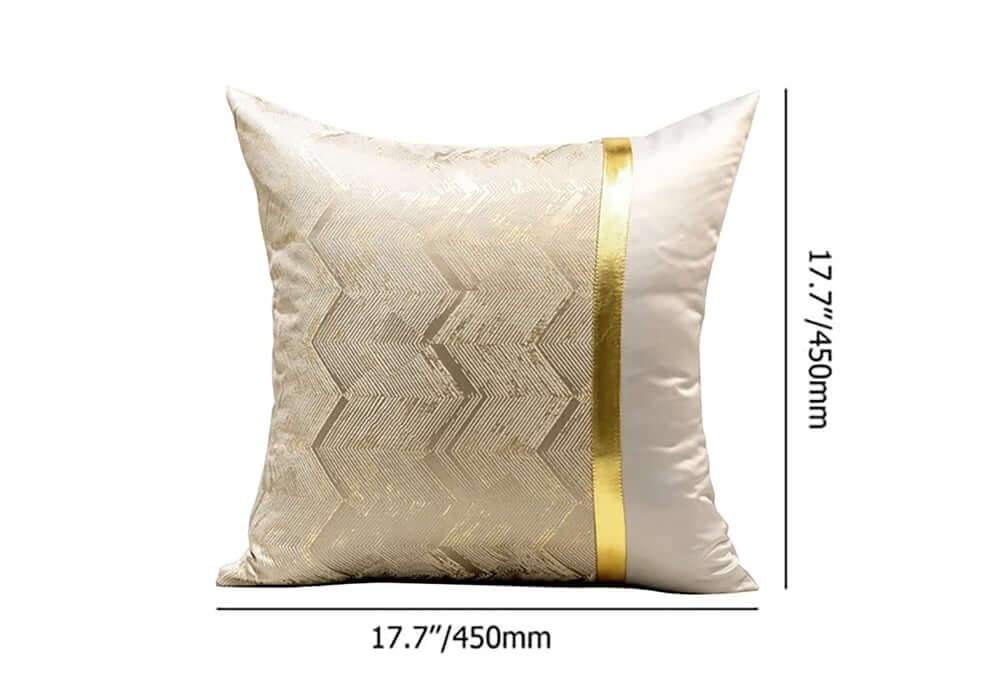 Modern Velvet Pillow Cover with Geometric Pattern and Gold Accents Dimensions
