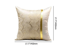 Modern Velvet Pillow Cover with Geometric Pattern and Gold Accents Dimensions