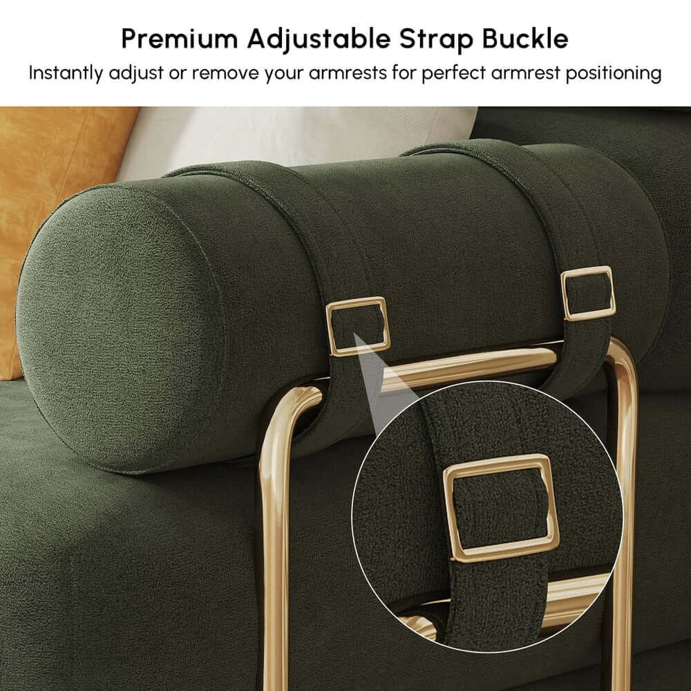 Modern Velvet Sleeper Futon Sofa With Pillow Top Arms