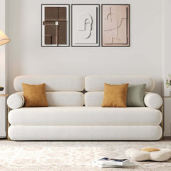 Modern Velvet Sleeper Futon Sofa With Pillow Top Arms