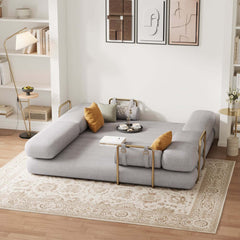 Modern Velvet Sleeper Futon Sofa With Pillow Top Arms