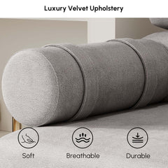 Modern Velvet Sleeper Futon Sofa With Pillow Top Arms