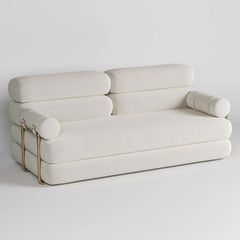 Modern Velvet Sleeper Futon Sofa With Pillow Top Arms