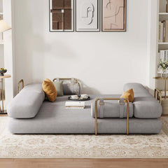 Modern Velvet Sleeper Futon Sofa With Pillow Top Arms