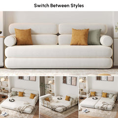 Modern Velvet Sleeper Futon Sofa With Pillow Top Arms