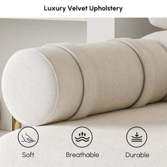 Modern Velvet Sleeper Futon Sofa With Pillow Top Arms