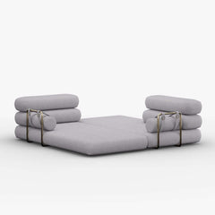 Modern Velvet Sleeper Futon Sofa With Pillow Top Arms