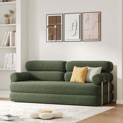 Modern Velvet Sleeper Futon Sofa With Pillow Top Arms