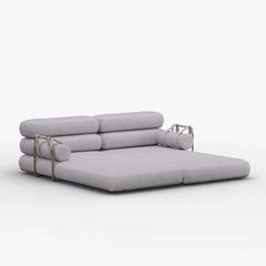 Modern Velvet Sleeper Futon Sofa With Pillow Top Arms