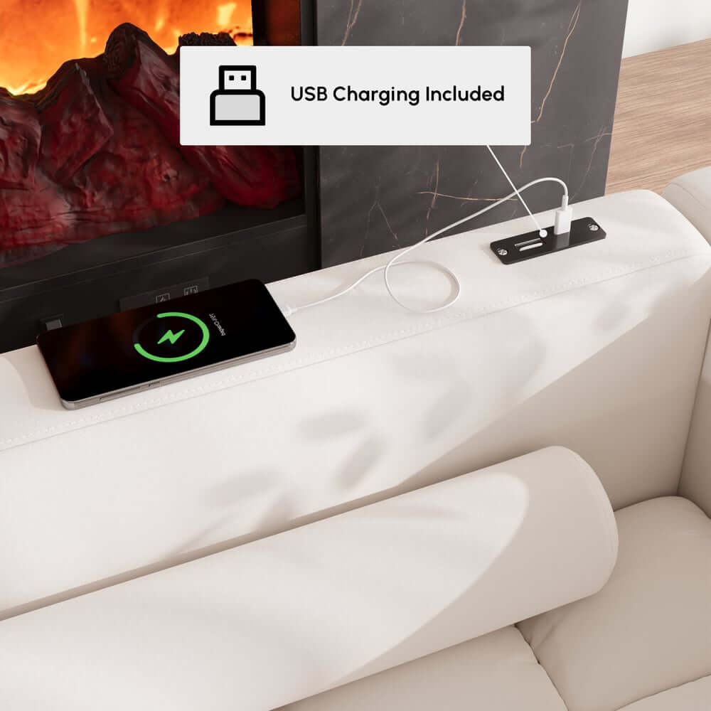 Modern Velvet Sofa Bed with Power Outlet and USB Port